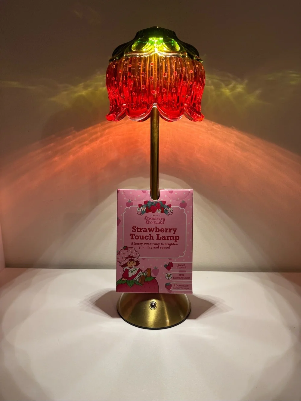 Strawberry Shortcake Touch Lamp USB Rechargeable Glass Dimmable Collectable